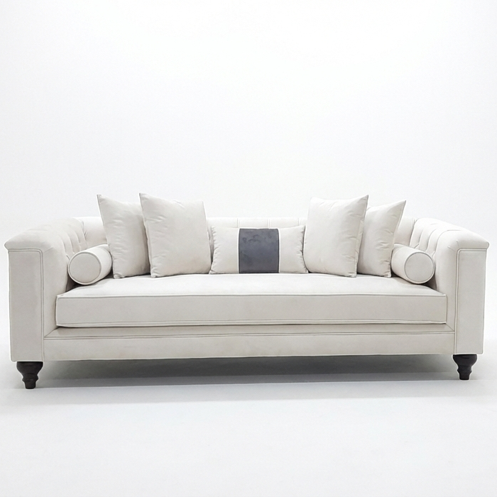 Beatrice Chester Kanepe Bej Kadife - 1