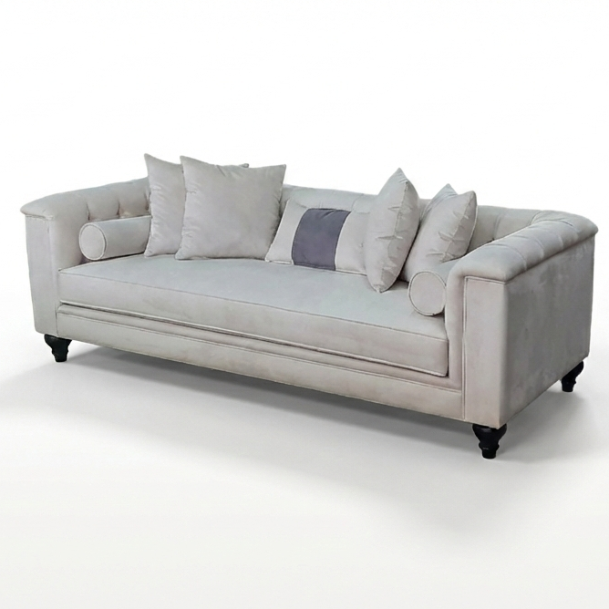 Beatrice Chester Kanepe Bej Kadife - 4