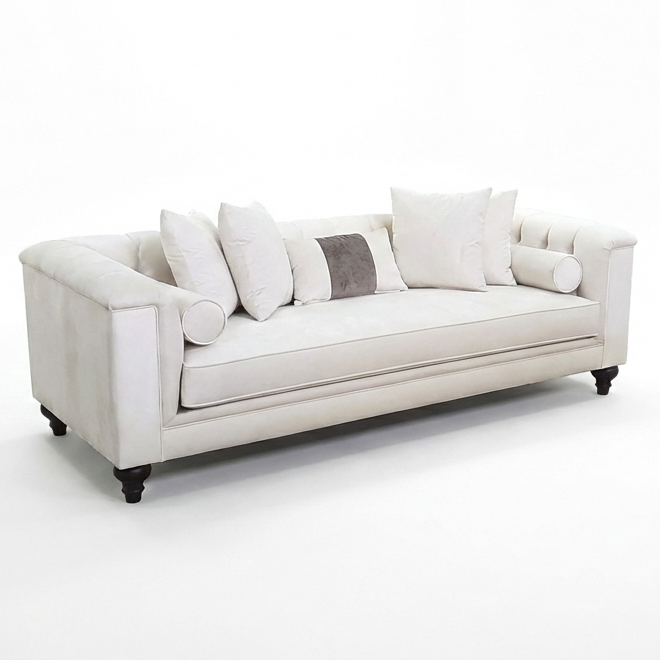 Beatrice Chester Kanepe Bej Kadife - 3