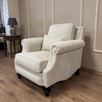 Bernard Berjer Çizgili Kadife Bej - 4