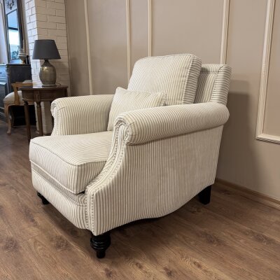 Bernard Berjer Çizgili Kadife Bej - 5