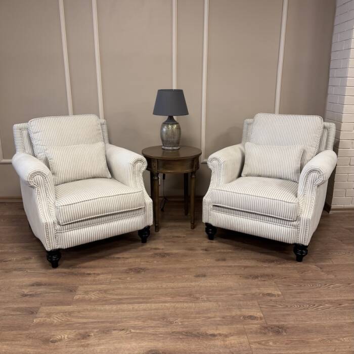 Bernard Berjer Çizgili Kadife Bej - 1