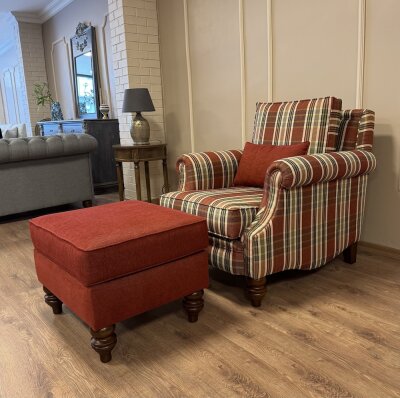 Bernard Berjer Puflu Ekose Kırmızı  - 2