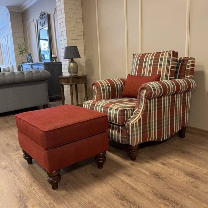 Bernard Berjer Puflu Ekose Kırmızı  - 2