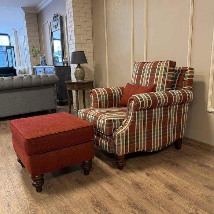 Bernard Berjer Puflu Ekose Kırmızı  - 4