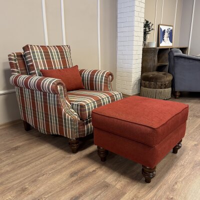 Bernard Berjer Puflu Ekose Kırmızı 