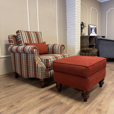 Bernard Berjer Puflu Ekose Kırmızı  - 3