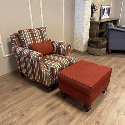 Bernard Berjer Puflu Ekose Kırmızı  - 5