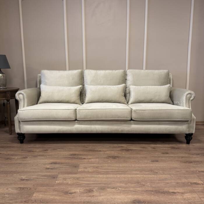 Bernard Kanepe Krem Kadife 3 Minderli - 1