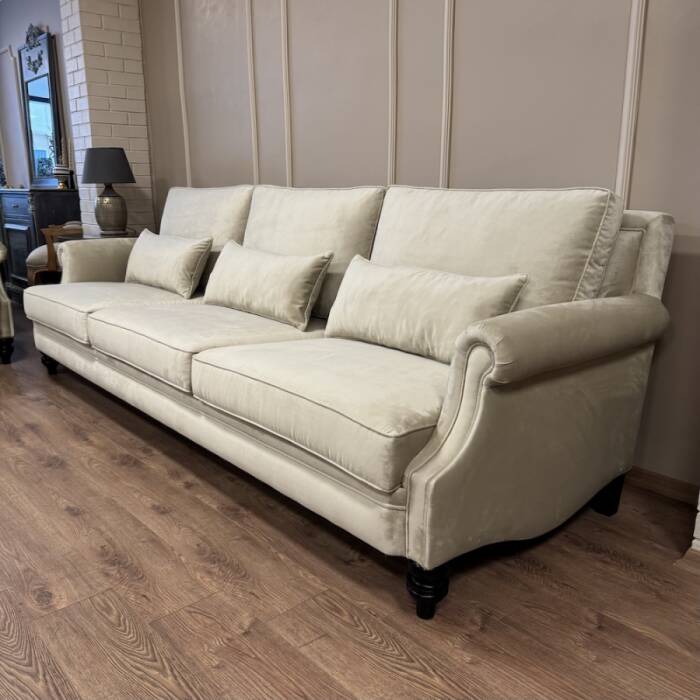 Bernard Kanepe Krem Kadife 3 Minderli - 4