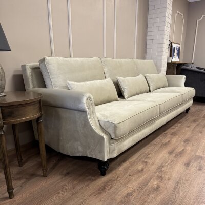 Bernard Kanepe Krem Kadife 3 Minderli - 5