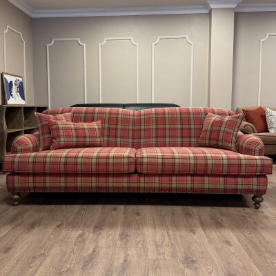 English Arm Kanepe Ekose Kırmızı  - 4