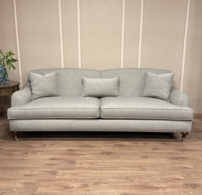 English Arm Kanepe Gri Keten Kumaş - 5