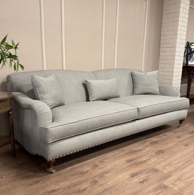 English Arm Kanepe Gri Keten Kumaş