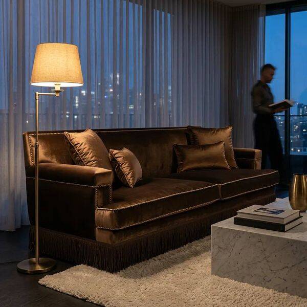 Hilton Saçaklı Kadife Kanepe - Acı Kahve - 3