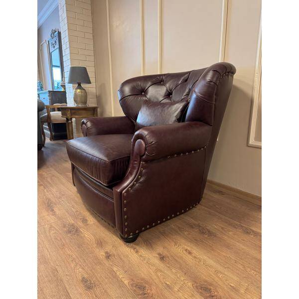 King Hakiki Deri Berjer Bordo - 2