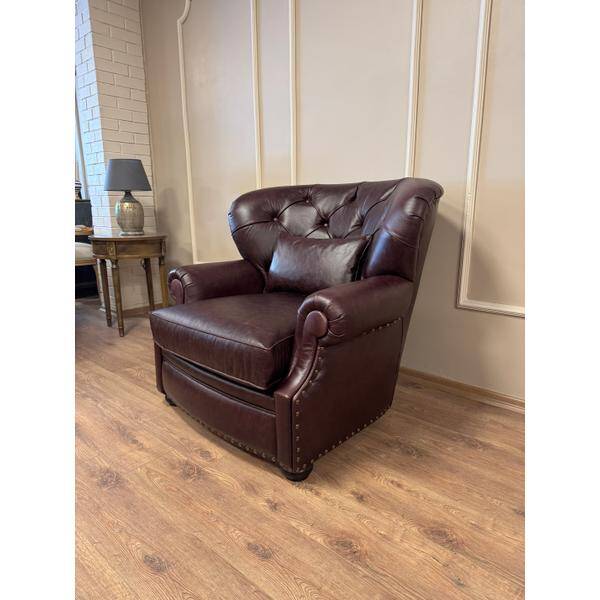 King Hakiki Deri Berjer Bordo - 3