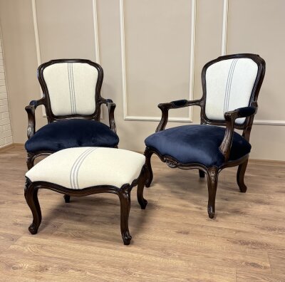 Lisa Berjer 3'lü Set ( 2 adet Berjer ve puf)