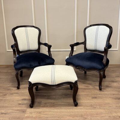 Lisa Berjer 3'lü Set ( 2 adet Berjer ve puf) - 2