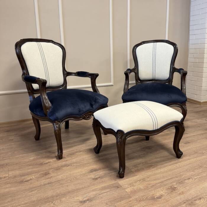 Lisa Berjer 3'lü Set ( 2 adet Berjer ve puf) - 3