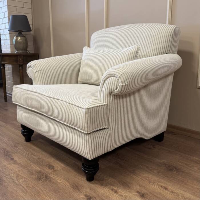 Maya Berjer Krem Çizgili Kadife - 1