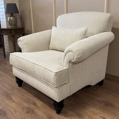 Maya Berjer Krem Çizgili Kadife - 4