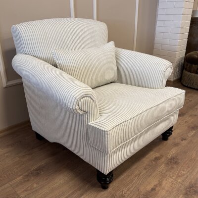 Maya Berjer Krem Çizgili Kadife - 5