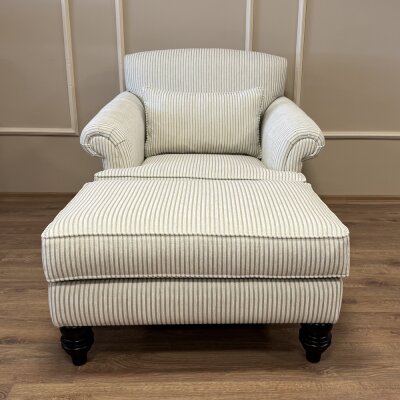 Maya Berjer Puflu Çizgili Kadife - 2