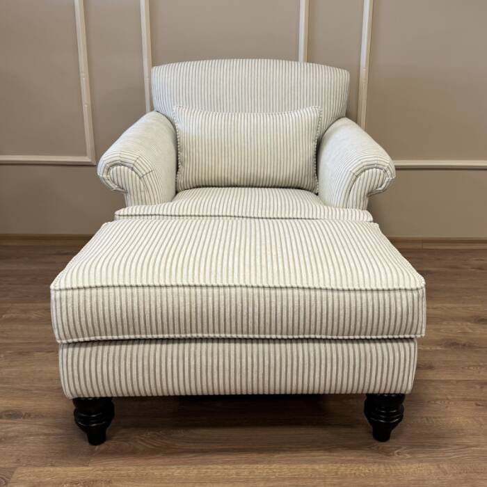 Maya Berjer Puflu Çizgili Kadife - 2