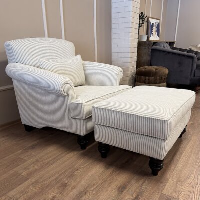 Maya Berjer Puflu Çizgili Kadife