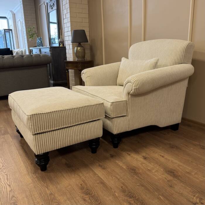 Maya Berjer Puflu Çizgili Kadife - 5