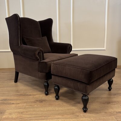 Roll Berjer Puflu Kahverengi Kadife