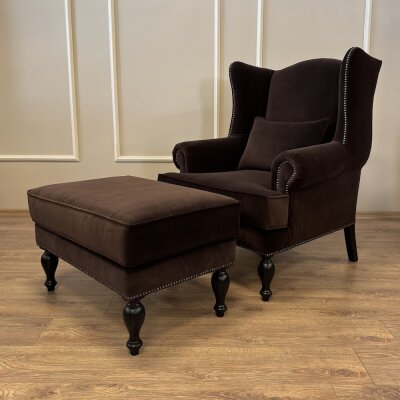 Roll Berjer Puflu Kahverengi Kadife - 5