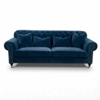 Rona Kanepe Kapitoneli Lacivert Kadife - 3