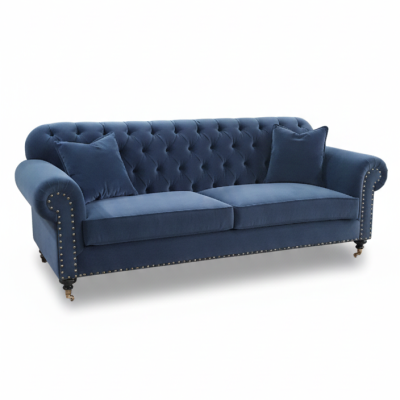 Rona Kanepe Kapitoneli Lacivert Kadife