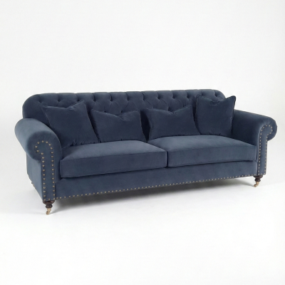 Rona Kanepe Kapitoneli Lacivert Kadife - 4