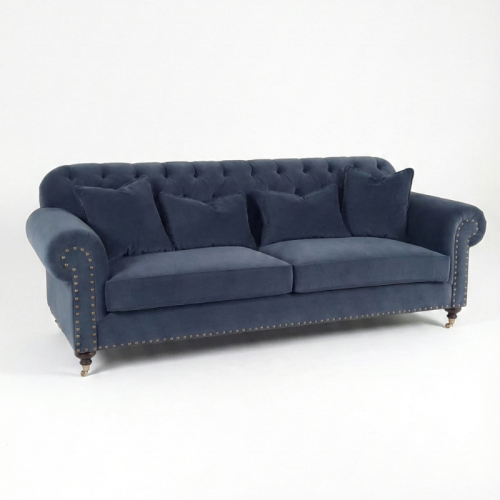 Rona Kanepe Kapitoneli Lacivert Kadife - 4