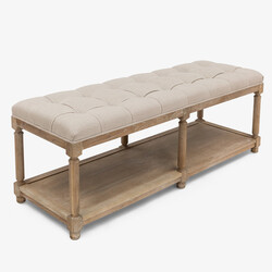 Hanel Mobilya - ROYAL ORTA PUF KAPİTONELİ KETEN KREM