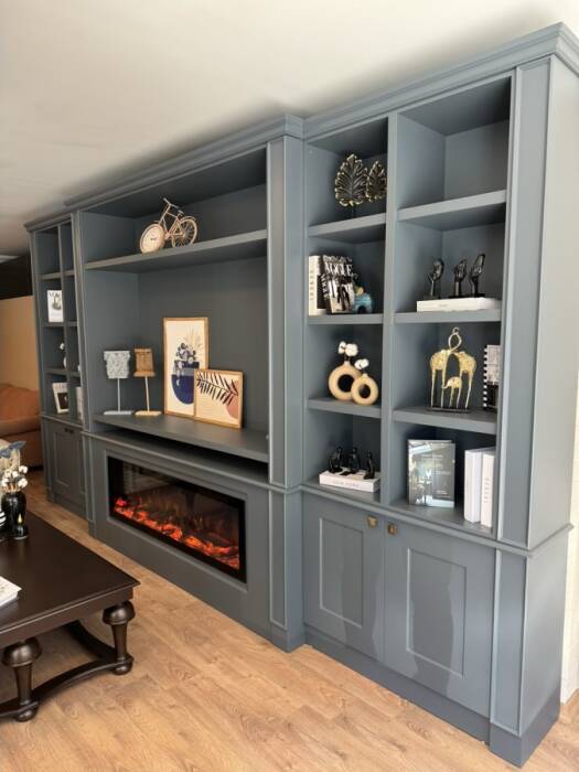 Tv Ünitesi Şömineli Gri-Blue - 2